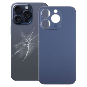 iPhone 15 Pro Blue Back Glass with Large Camera Hole Replacement - 1