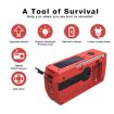 Emergency Radio 2000mAh AM/FM/NoAA Hand Crank Solar Powered (Orange) - 5