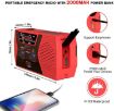 Emergency Radio: AM/FM/NOAA 2000mAh Crank & Solar Powered (Red) - 4