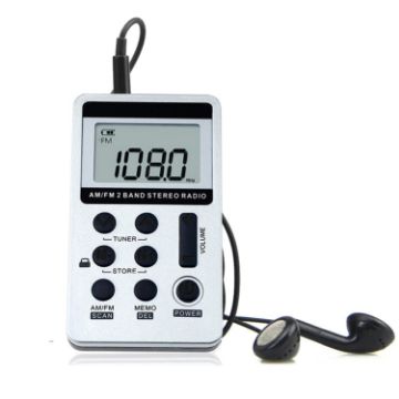 Portable AM/FM Rechargeable Stereo Radio with LCD & Earphone Jack - 1