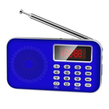 Y-619 FM/AM Mini Radio MP3 Player with LED Display (Blue) - 1