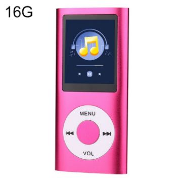 1.8" TFT MP4 Player 16G TF Card Earphone Cable - Rose Red - 1