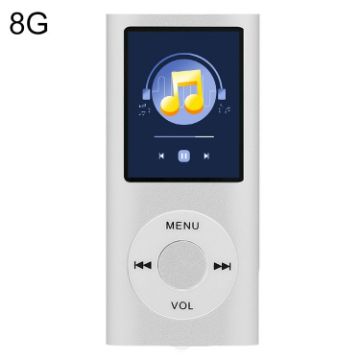 Silver 1.8" TFT Screen Metal MP4 Player 8G TF Card+Earphone+Cable - 1