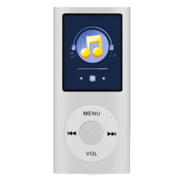 1.8" TFT Screen Metal MP4 Player Silver with Earphone & Cable - 1