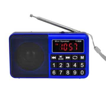 Y-928 Blue FM Radio LED Display MP3 TF Card U Disk Support - 1