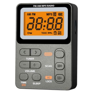 SH-01M Mini Portable Two-Channel Radio, US Version (Silver Gray) - 1