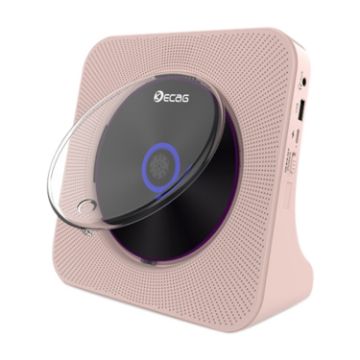 Kecag KC-806 Retro Bluetooth CD Player, Rechargeable (Pink) - 1