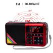 Y-509FM Red Bluetooth Card Radio Digital FM Player (No Solar Panel) - 3