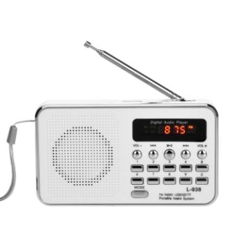 White L-938 MP3 Player FM Radio SD/MMC Card Support AUX-IN Earphone-out - 1