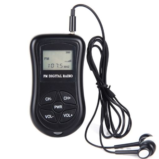 HRD-107 DSP Portable Stereo FM Radio with Headset (Black) - 1