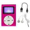 Pink Mini Lavalier MP3 Player with Screen & Earphone+Cable - 1