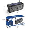 Solar Wireless Bluetooth Speaker with FM Radio - BDL-187 (Black) - 3