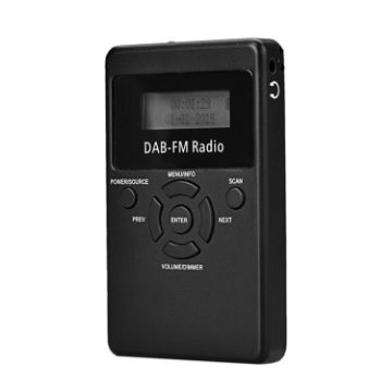 HRD-101 Portable Mini DAB+FM Radio with Lanyard & Headset (Black) - 1