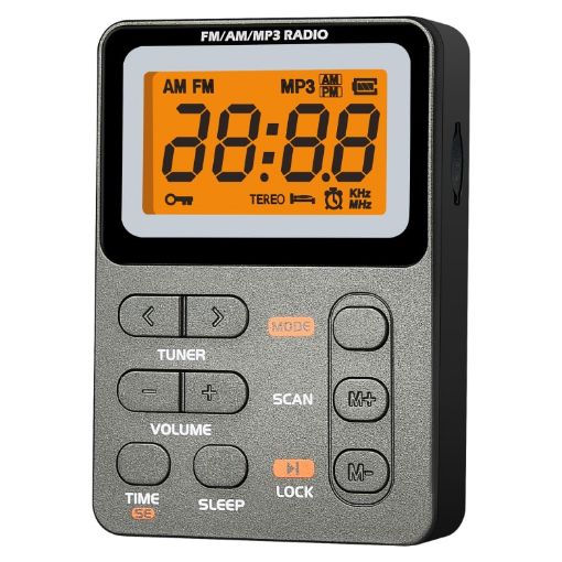 SH-01M Mini Portable Digital Two-Channel Radio, JPN (Silver Gray) - 1