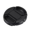 55mm Black Camera Lens Cap with Center Pinch Design - 2