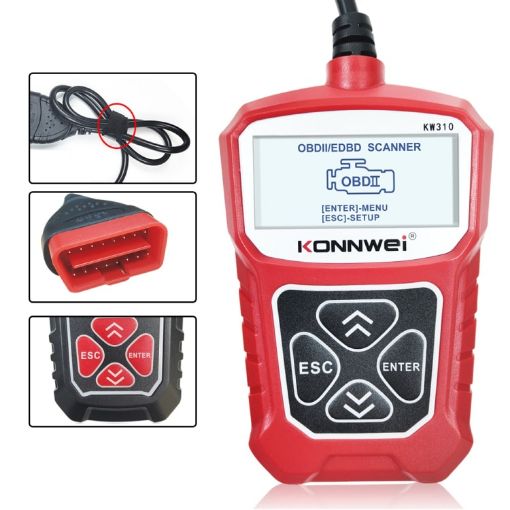 KONNWEI KW310 OBD2 Code Reader Scanner Diagnostic Tool (Red) - 1