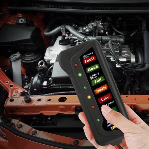 TIROL T16897 Car Battery Alternator Tester with 6 LED Display 12V - 1