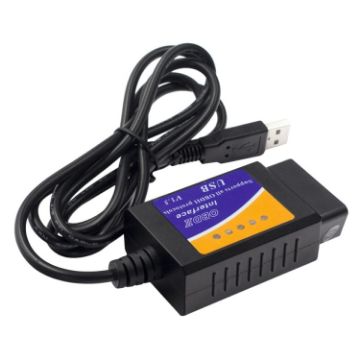 ELM327 USB OBDII Car Diagnostics Tool for PC/Notebook (Black) - 1