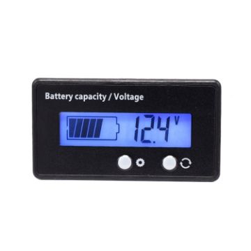 12V-84V Battery Voltmeter Gauge & Status Monitor (Blue Light) - 1
