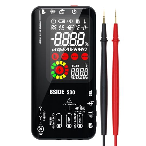 BSIDE S30 Infrared Temperature Multimeter, Smart Color Screen (Black) - 1