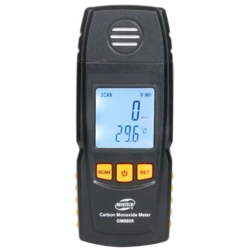 BENETECH GM8805 Handheld CO Monitor, 0-1000ppm Range (Black) - 1