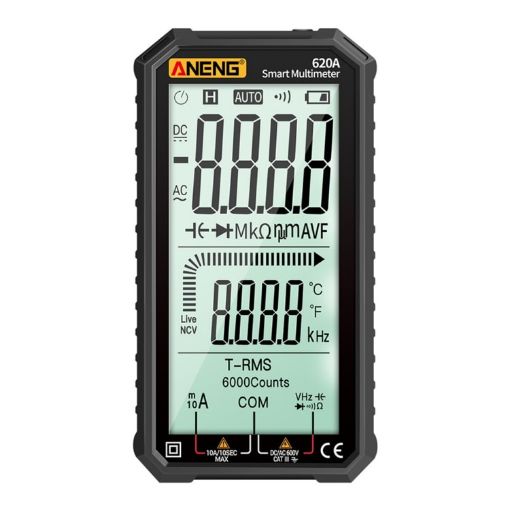ANENG 620A Smart Digital Multimeter - Full Screen, Black - 1