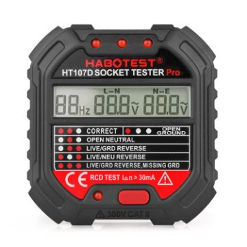HABOTEST HT107D Digital Display Socket Tester (US Plug) - 1