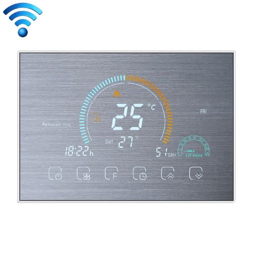 Smart Home Stainless Steel WiFi Room Thermostat with LCD Display - 1