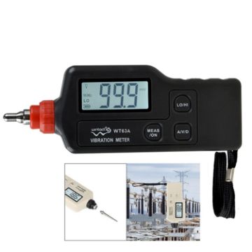 Wintact WT63A Digital Vibration Meter Vibrometer (Black Red) - 1