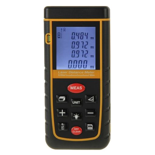 RZ-A60 60m Hand-held Laser Distance Meter with 1.9" LCD & Level Bubble - 1