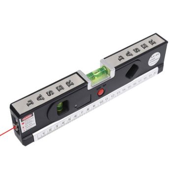 Laser Level Pro 4 with Tape Measure and LED Light, LV-04 (Black) - 1