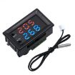 W2809 Dual Display Thermostat NTC Temperature Control (Black) - 2