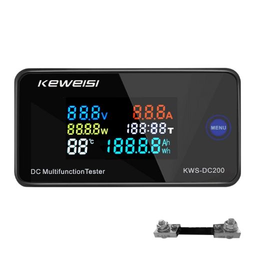KWS-DC200-100A DC Voltage Current Display Watch 8-120V (Black) - 1