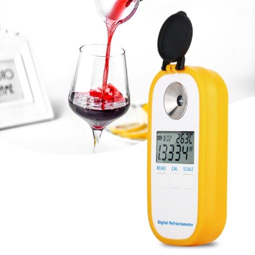 DR401 Digital Refractometer: Brix 0-50%, Alcohol 0-22% for Beer/Wine - 1
