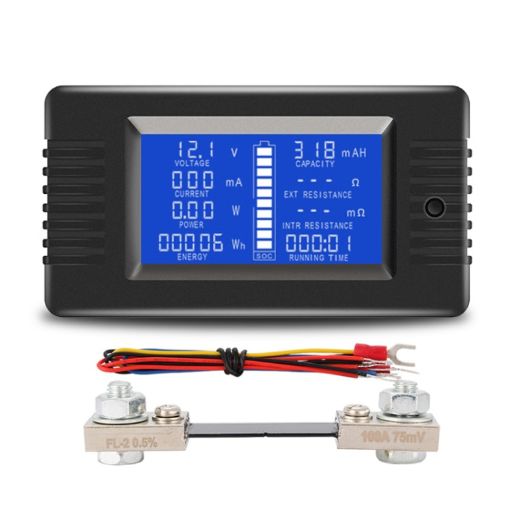 Voltage Current Battery Tester PZEM-015, DC 0-200V, 100A Shunt - 1