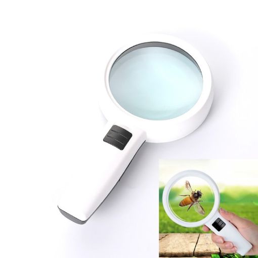 30x LED Handheld HD Lens Magnifying Glass 110mm for Elderly - 1