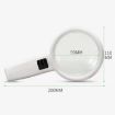 30x LED Handheld HD Lens Magnifying Glass 110mm for Elderly - 2