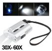 Pocket Microscope 30X-60X with LED & Money Detector Light - 2