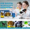 USB Digital Microscope 1600X with Sensor, 8 LED & Stand (Grey) - 9