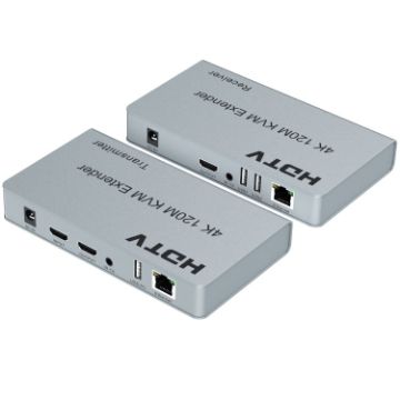 120m HDMI USB KVM 4K Network Extender with EU Plug - 1