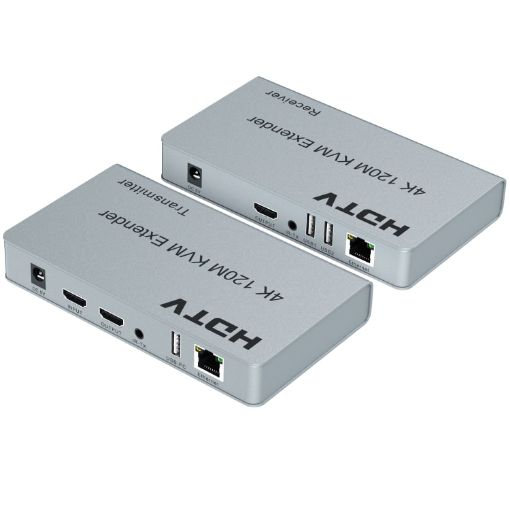 120m HDMI USB KVM 4K Network Extender with EU Plug - 1