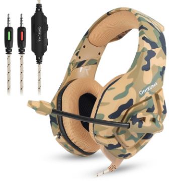 ONIKUMA K1-B Yellow Camouflage Gaming Headphone with Mic - 1