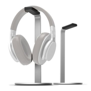 Silver Aluminum Alloy Headphone Holder H-Stand Display Rack - 1