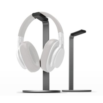 Dark Gray Aluminum Alloy H-Stand Headphone Display Storage Rack - 1