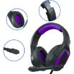 SADES MH602 Gaming Headset, 3.5mm Plug, Retractable Mic, Black Purple - 3