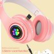 B39 Pink Cat Ear LED Light Wireless Bluetooth Headset - 5