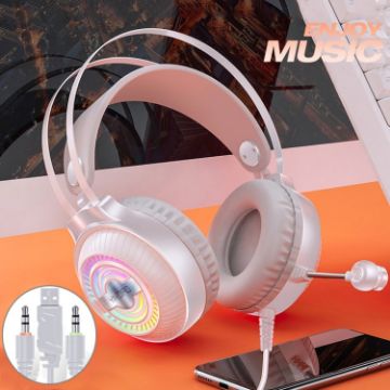YINDIAO Q4 Wired Gaming Headset, Dual 3.5mm + USB, White - 1