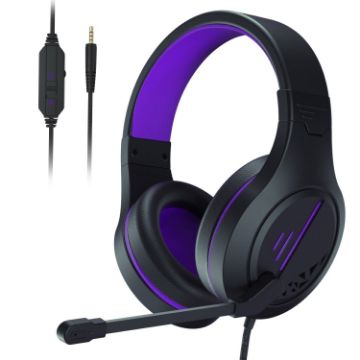 SADES MH601 Purple Gaming Headset with Noise Reduction & Mic, 2.2m Cable - 1