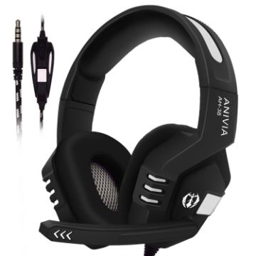SADES AH-38 E-sports Headset, Retractable Mic, 2m Cable, Black Silver - 1