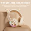 B5 Beige Cat Ear RGB Wireless Bluetooth USB-C HiFi Headset - 3
